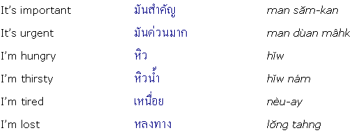 Thai Language Phrases