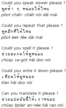 Thai Language Phrases